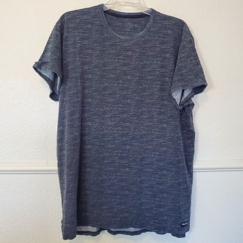 Hollister T-shirt Heather Cotton Fold On Sleeve Men's Size XL Dark‎ Gray